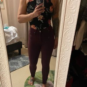 Celebrity Pink Maroon High Rise Skinny Jeans